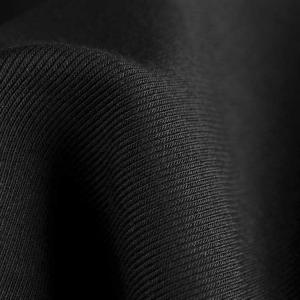 Casual Style Cotton T-shirt Asymmetric Long Sleeve Black Tee