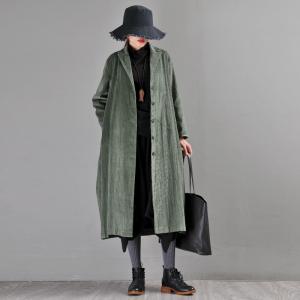 Single-Breasted Lapel Long Shirt Long Sleeve Womens Trench Coat