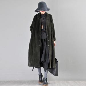 Single-Breasted Lapel Long Shirt Long Sleeve Womens Trench Coat in Bean ...