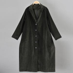 Single-Breasted Lapel Long Shirt Long Sleeve Womens Trench Coat