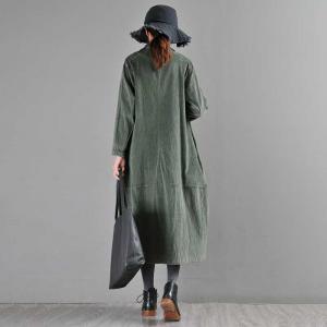 Single-Breasted Lapel Long Shirt Long Sleeve Womens Trench Coat