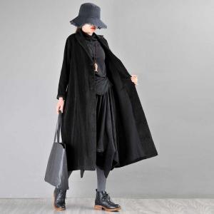 Single-Breasted Lapel Long Shirt Long Sleeve Womens Trench Coat