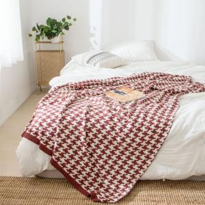 Classic Houndstooth Throw Cotton Picnic Blanket