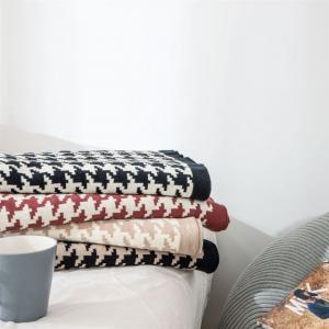 Classic Houndstooth Throw Cotton Picnic Blanket