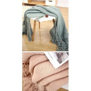 Hollow Out Plain Blanket Modern Tassel Sofa Throw