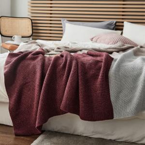 Contrast Color Wool Blanket Bedding Knitting Throws