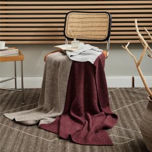 Contrast Color Wool Blanket Bedding Knitting Throws