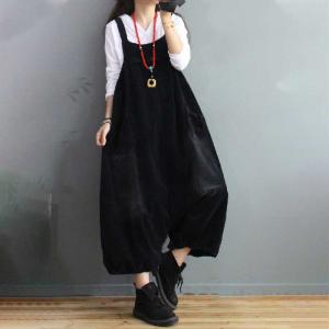 Faded Colors Plus Size One-Piece Pants Balloon Corduroy Overalls