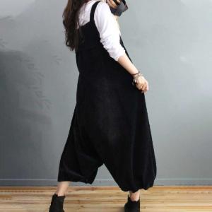 Faded Colors Plus Size One-Piece Pants Balloon Corduroy Overalls