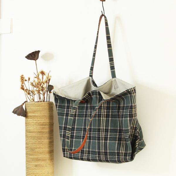 British Style Gingham Tote Tweed Tartan Designer Tote Bag