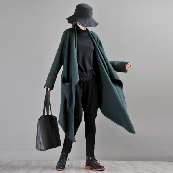 Long Sleeve Plain Waterfall Cardigan Designer Tweed Outerwear