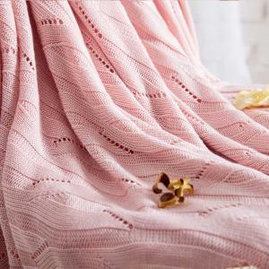 Pastel Colors Woven Blanket Bamboo Fiber Cozy Couch Throw