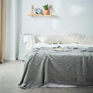 Minimalist Style Grid Sweater Blanket Cotton Weighted Blanket