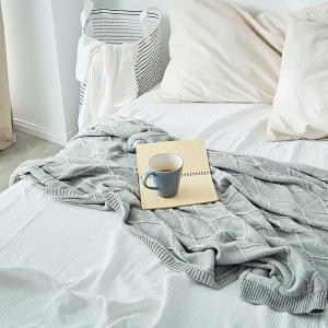 Minimalist Style Grid Sweater Blanket Cotton Weighted Blanket