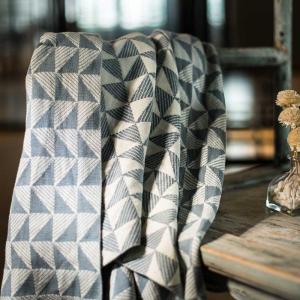 Boho Style Checkered Throw Comb Cotton Camping Blanket