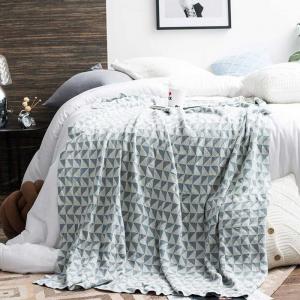 Boho Style Checkered Throw Comb Cotton Camping Blanket