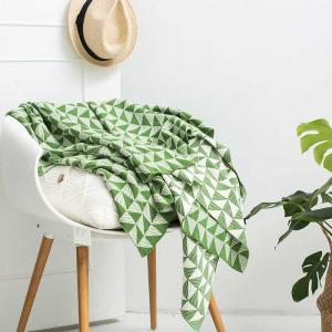 Boho Style Checkered Throw Comb Cotton Camping Blanket