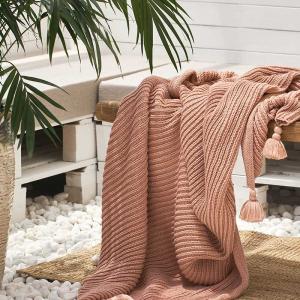 Plain Tassel Cozy Blanket Chunky Knit Winter Weighted Blanket