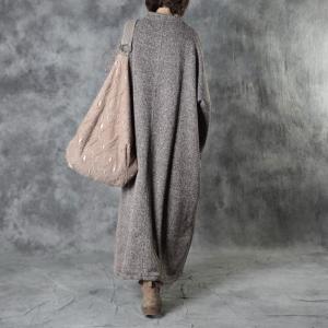 Wool Blend Long Winter Coat Plus Size H-Shaped Coat