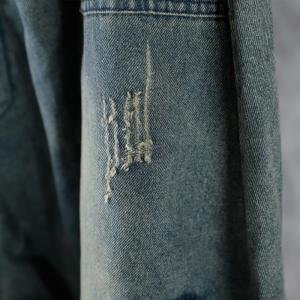 Street Style Patchwork Denim Pants Button Fly Harem Jeans