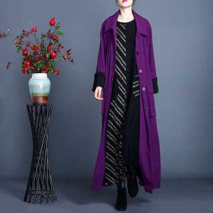 H-Shaped Winter Trench Coats Womens Long Belted Cardigan