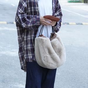 Girlish Korean Sherpa Bag Light Camel Boho Bag
