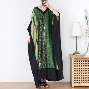 V-Neck Plus Size Moroccan Kaftan Silky Maxi Modest Church Dress