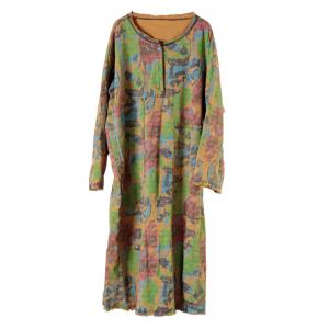 Graffiti Prints Sweatshirt Dress Plus Size Cotton Dress