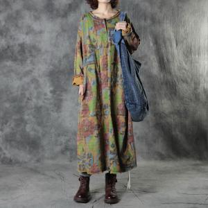 Graffiti Prints Sweatshirt Dress Plus Size Cotton Dress