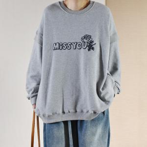 Cotton Letter Embroidered Hoodie Plus Size Pullover Sweatshirt