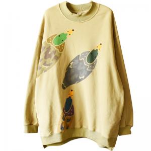 Cute Duck Cotton Sweatshirt Plus Size Tunic Sweatshirt