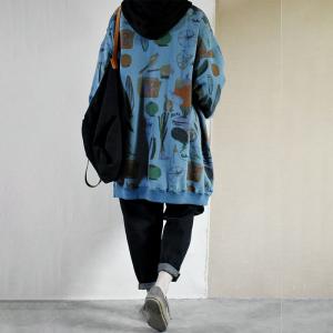 Lovely Cartoon Large Outerwear Cotton Fleece Cardigan