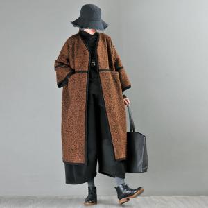 No Buttons Wool Blend Tweed Coat Womens Large H-Shaped Coat