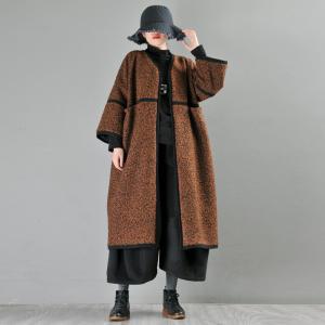 No Buttons Wool Blend Tweed Coat Womens Large H-Shaped Coat