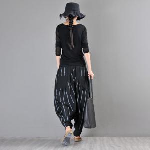 Street-Chic  Baggy Striped Pants Cozy Hakama Pants