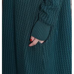 Solid Color Elegant Knit Dress Mock Neck Loose Sweater Dress