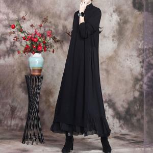 Gauze Splicing Mock Neck Dress Knitting Sweater Fit and Flare Dress