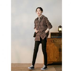 Cotton Classic Check Shirt Long Sleeve Oversized Plaid Shirt