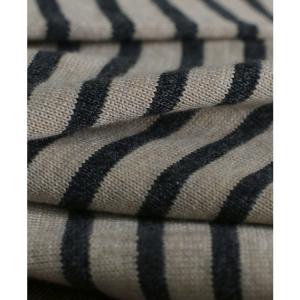 Horizontal Striped Base Shirt High Neck Cotton Sweater