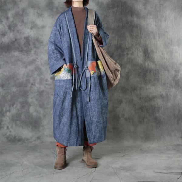 Chinese Style Printed Embroidered Coat Designer Cotton Padded Coat