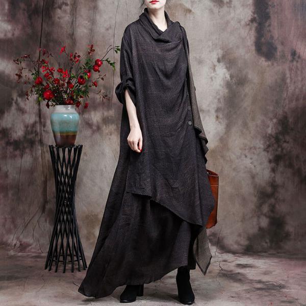 Spring Designer Draped Collar Dress Cocoon Wrap Dress