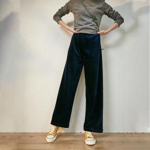 French Style Wide Leg Bootcuts High-Rise Corduroy Flare Pants