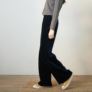 French Style Wide Leg Bootcuts High-Rise Corduroy Flare Pants