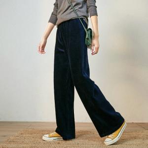 French Style Wide Leg Bootcuts High-Rise Corduroy Flare Pants