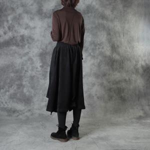 Neutral Colors Asymmetrical Pantskirt Loose Culottes