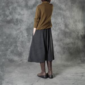 Neutral Colors Asymmetrical Pantskirt Loose Culottes