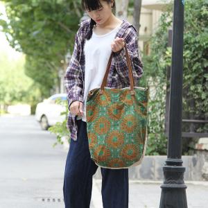 Flowers Prints Cotton Linen Shopper Tote