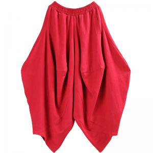 Cotton Linen Red Balloon Pants Customized Hammer Pants