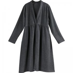 Business-Casual Plain Knit Cardigan Cotton Elegant Overcoat