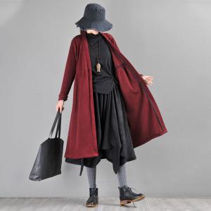 Business-Casual Plain Knit Cardigan Cotton Elegant Overcoat
